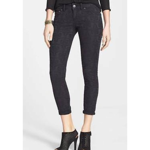 Free People Pants - NWT Free People Black Crop Jacquard Pants - 27